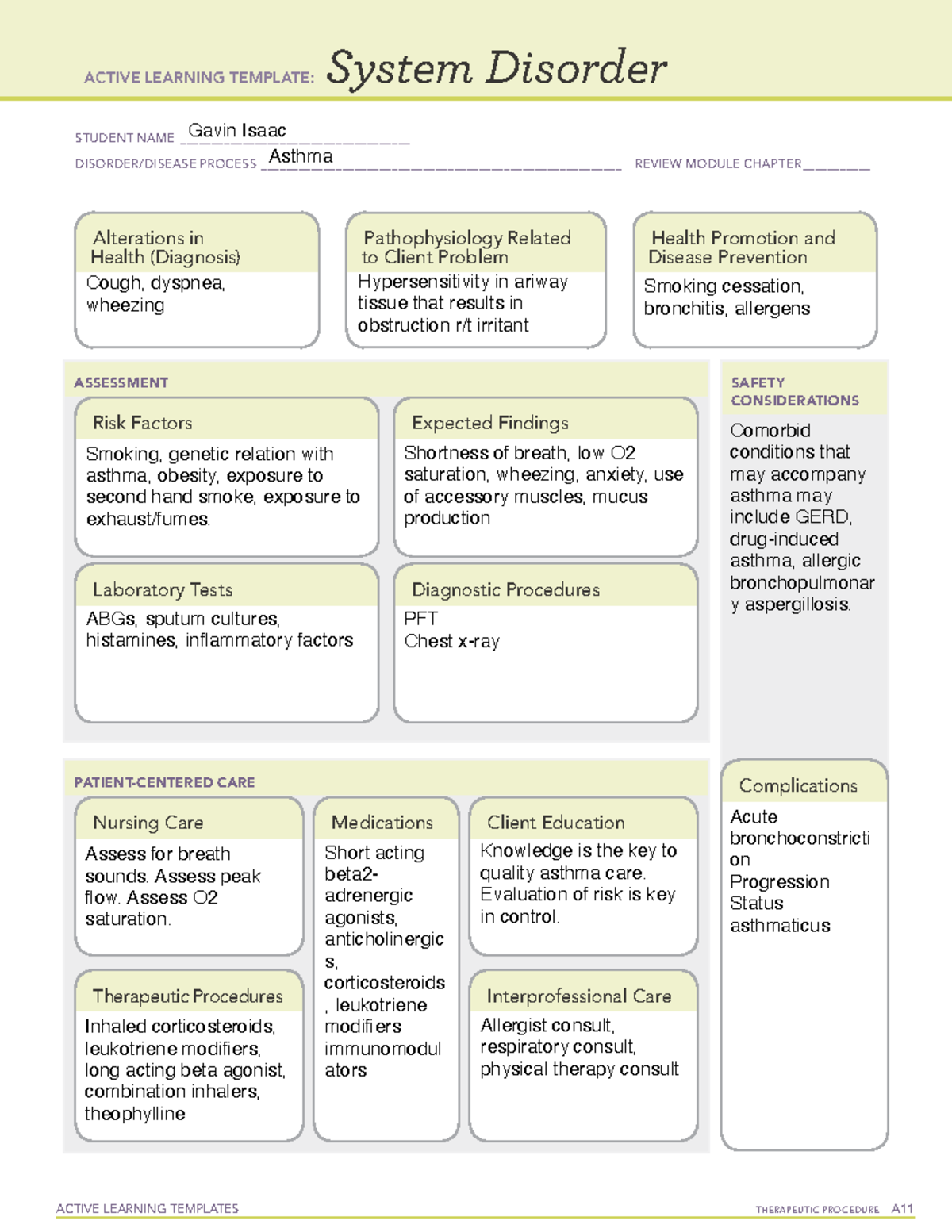 Stroke System Disorder Template