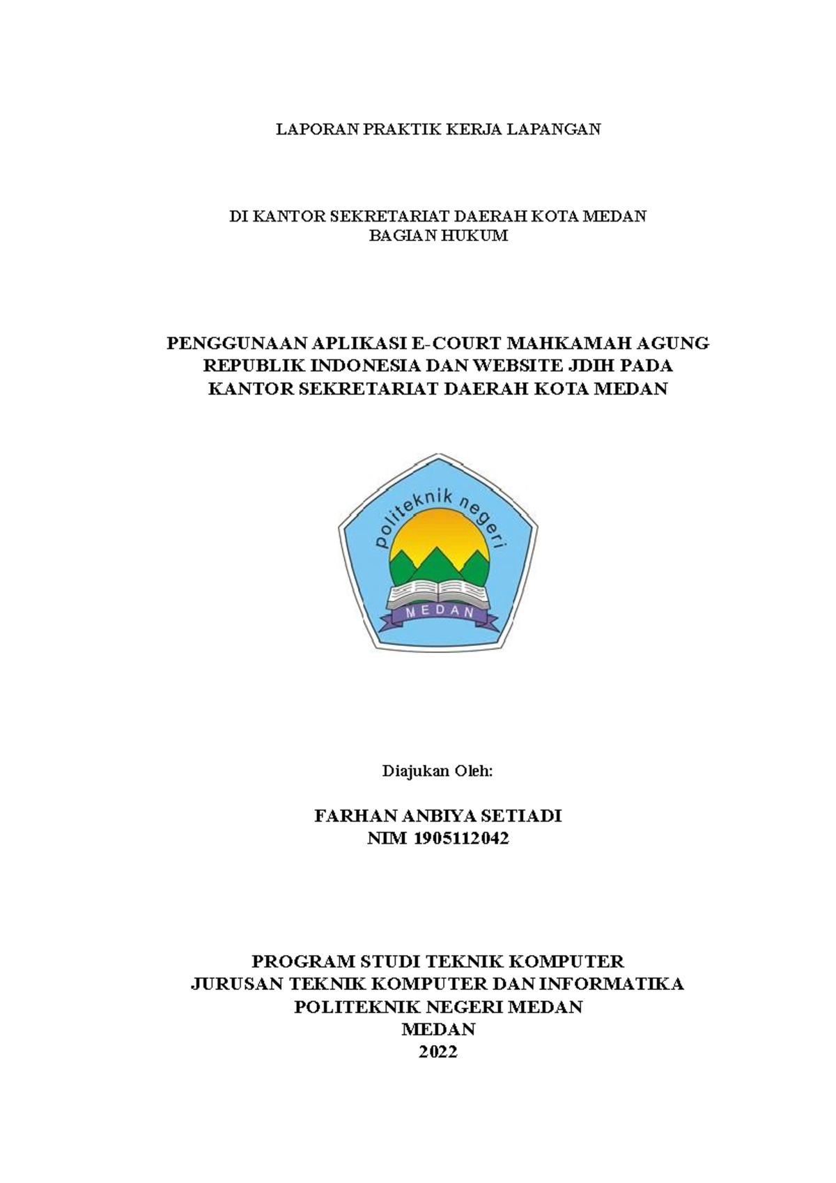 Contoh Laporan Pkl Politeknik Negeri Medan Pijat Aor - vrogue.co