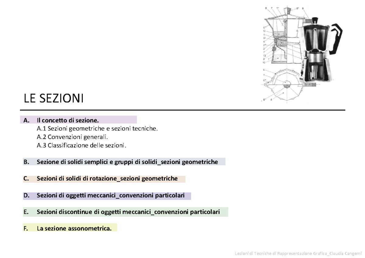 Le Sezioni - LE SEZIONI A. Il Concetto Di Sezione. A Sezioni ...