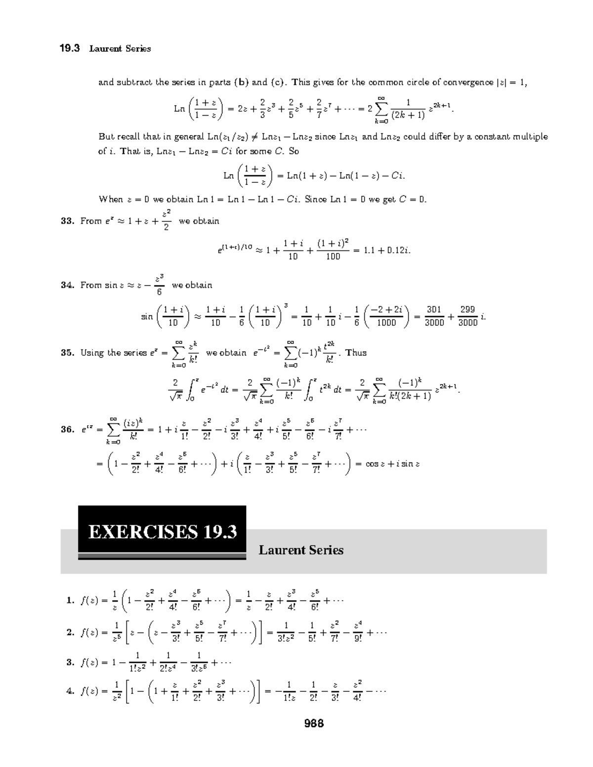 Advanced engineering mathematics 19 - 19 Laurent Series and subtract ...