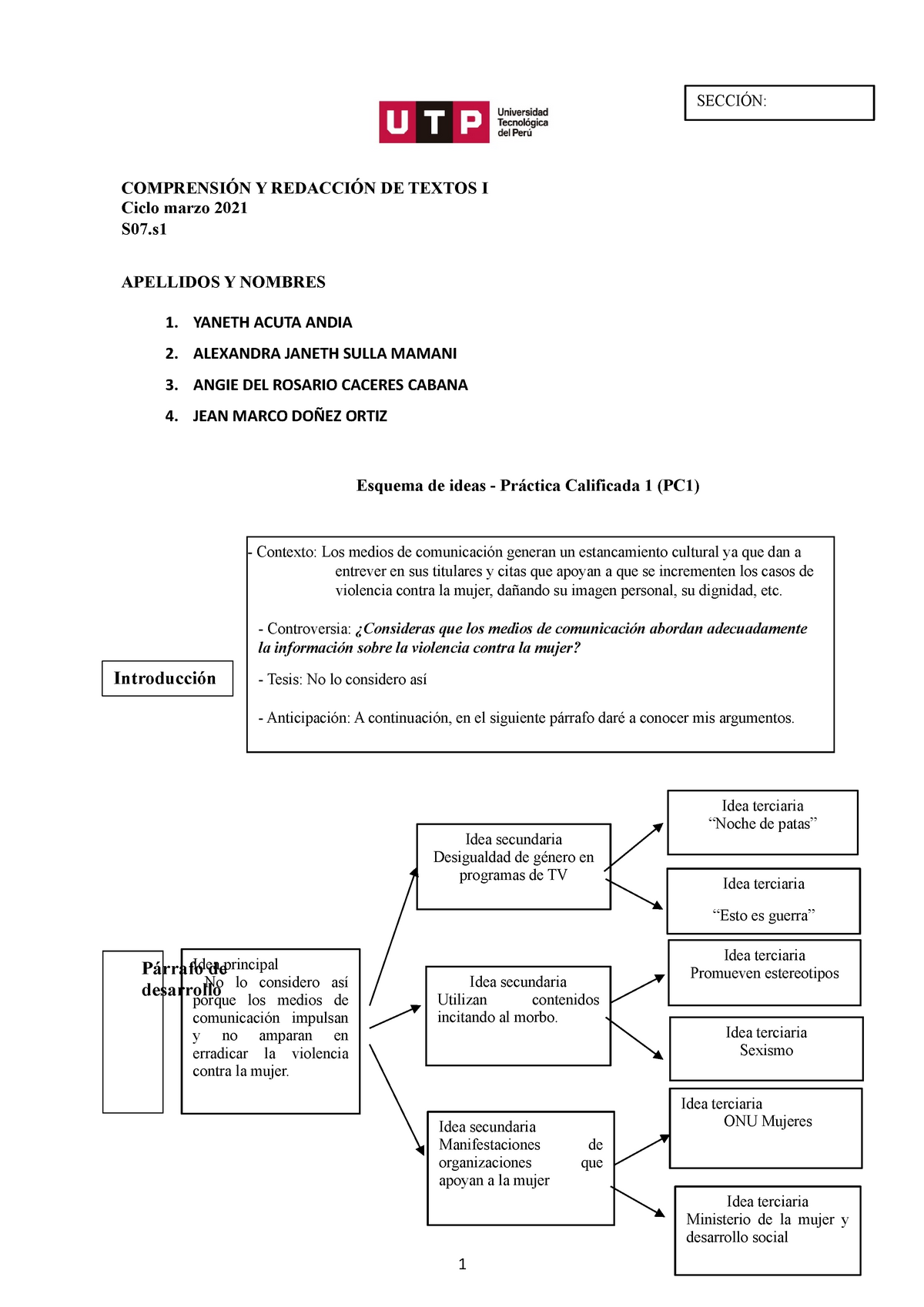 Semana 7 Sesion 1 Practica Calificada 2020 2021 ComprensiÓn Y RedacciÓn De Textos I Ciclo 8552