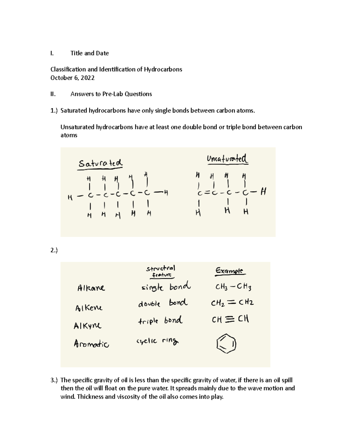 Classification and Identification of Hydrocarbons - I. Title and Date ...