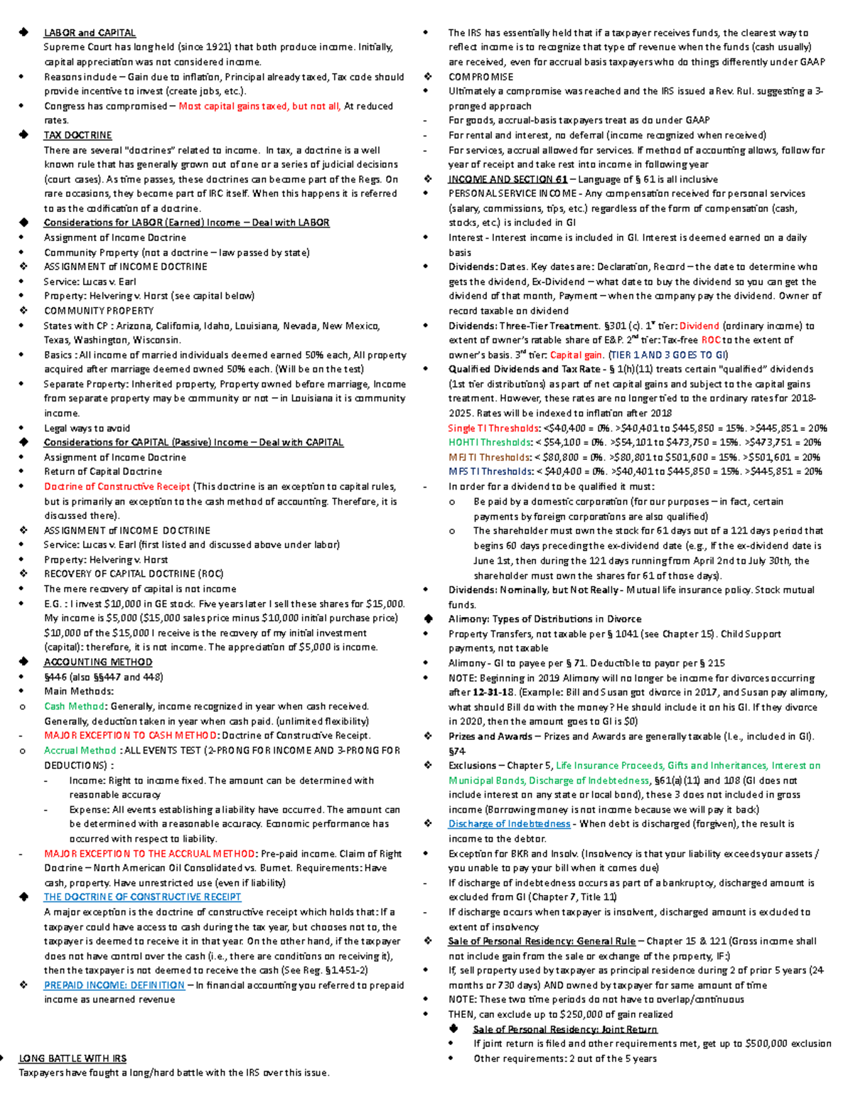 Lecture Notes Exam #2 - LABOR and CAPITAL Supreme Court has long held ...