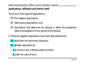 Overarching obligations - Causes of Action - Limitation Periods - These ...
