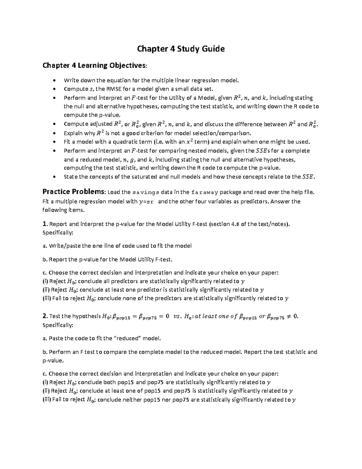 Chapter 4 Study Guide - Dr. Alan Huebner - Chapter 4 Study Guide ...