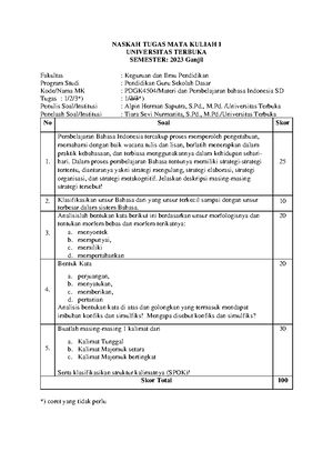 Soal Pdgk4108 Tmk1 2 - Soal Tmk1 Matematika - PDGK4108- 2 1 Dari 1 ...