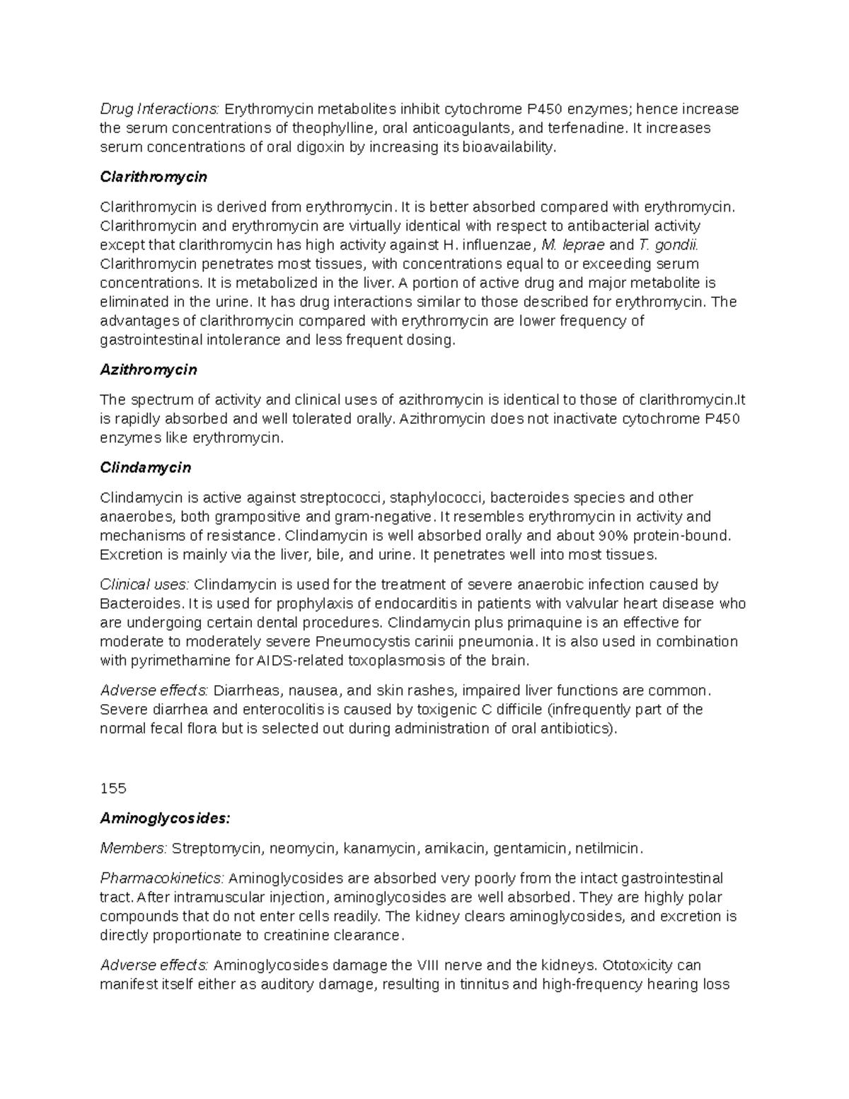 Pharmacology notes 35 - Drug Interactions: Erythromycin metabolites ...