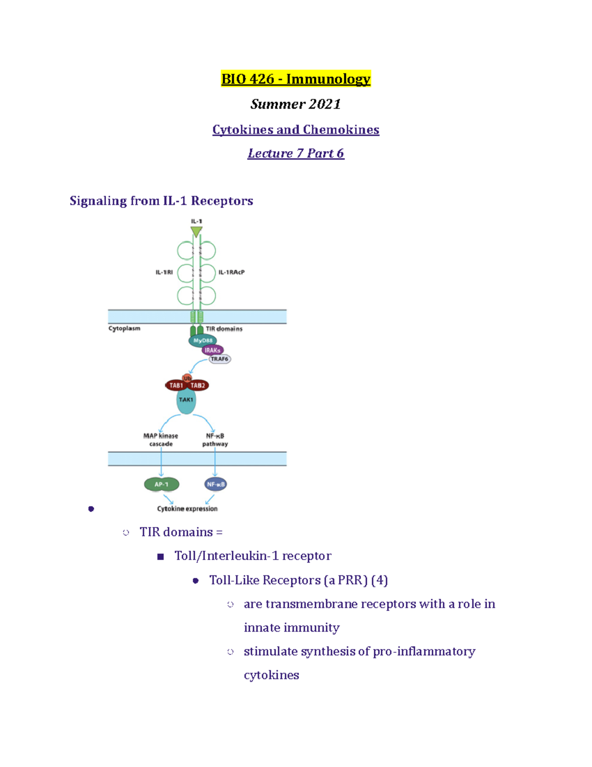 BIO 426 Lecture 7 Part 6 - Summer 2021 - BIO 426 - Studocu