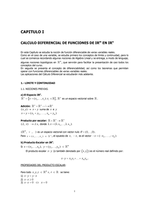 1 - Apuntes Topologia Calculo 3 - CAPITULO I CALCULO DIFERENCIAL DE ...