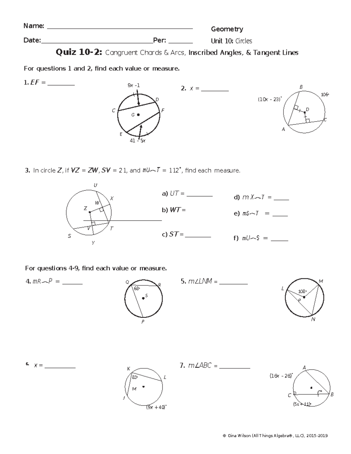 Copy of 10-2 quiz - mmhhhh - © Gina Wilson (All Things Algebra®, LLC ...