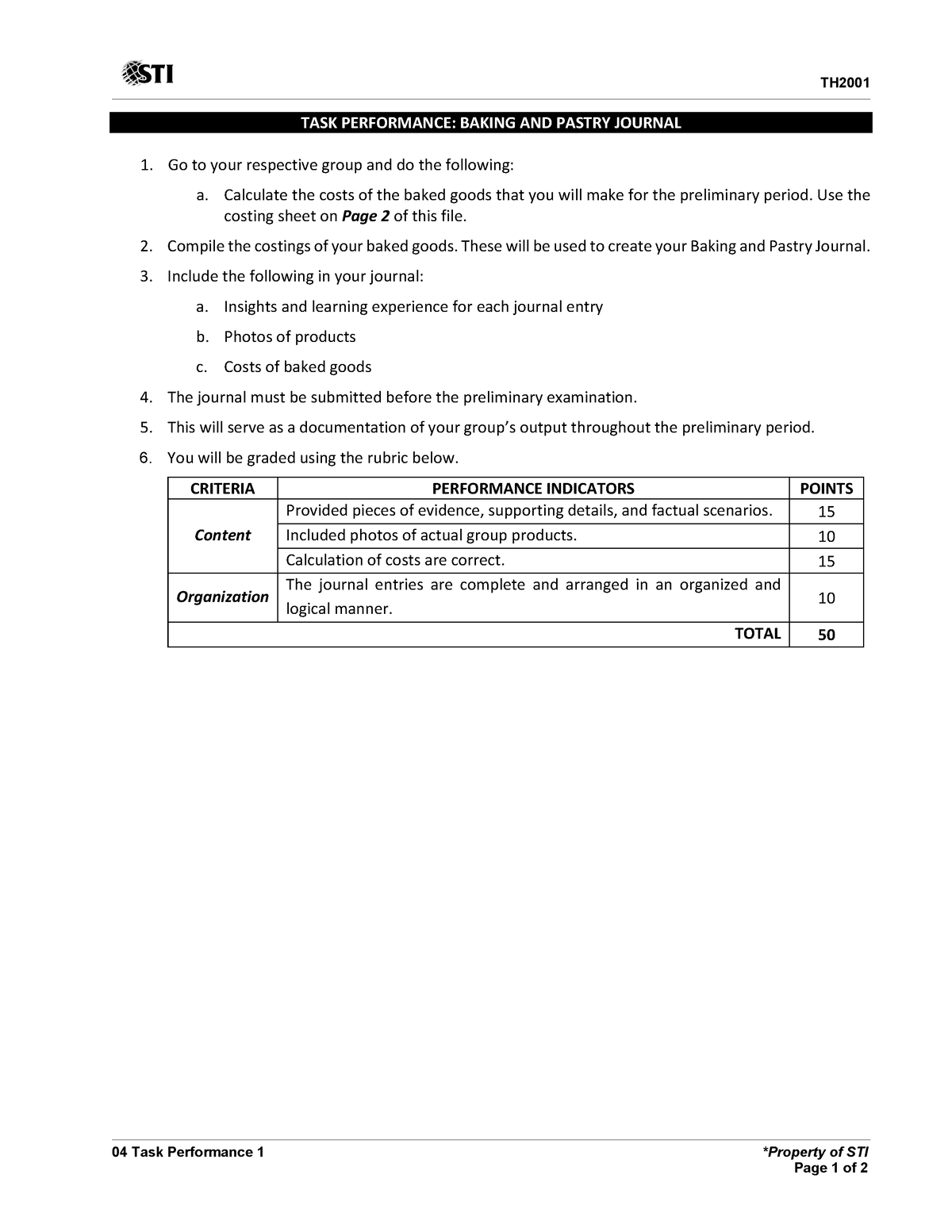 02 Task Performance 1 - asd - TH200 1 04 Task Performance 1 *Property ...