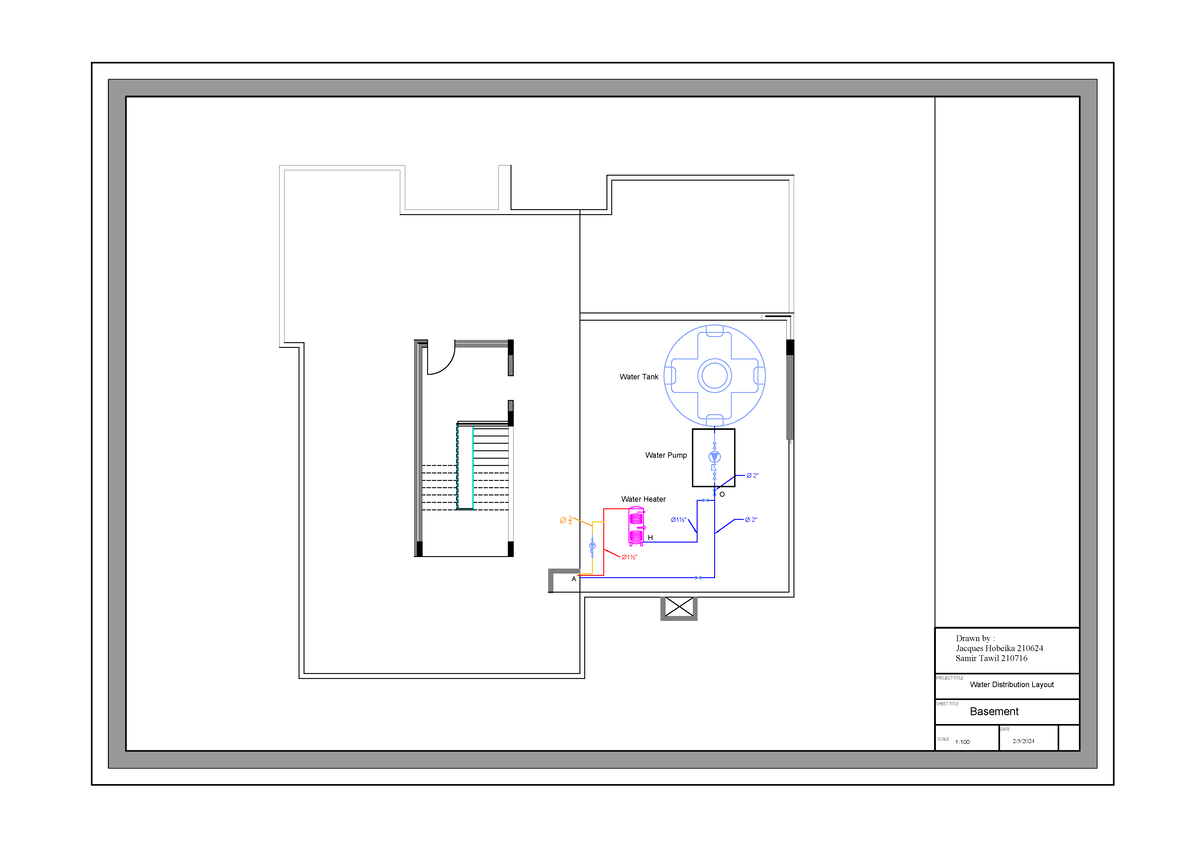 1 Water Distribution Basement - Planning and Pedagogy - Basement SHEET ...