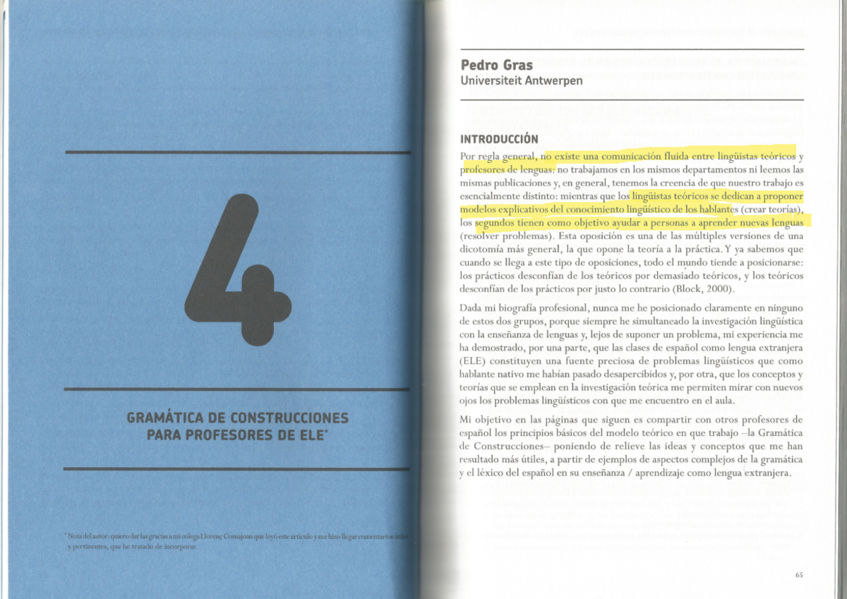 Gramatica de construcciones para profesores de ELE Pedro Gras