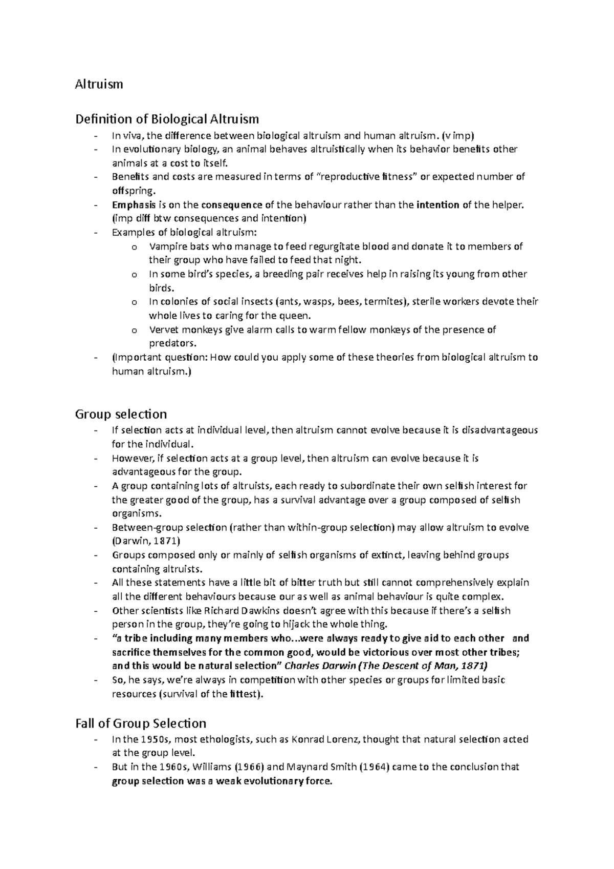 Altruism - Altruism Defini of Biological Altruism In viva, the ...