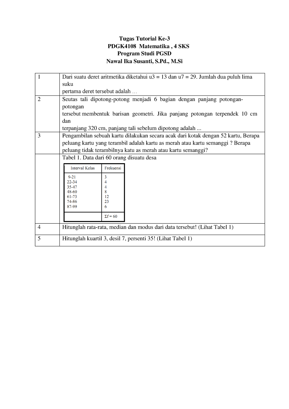 Tugas Tutorial 3 - Qustion Math - Tugas Tutorial Ke- PDGK4108 ...