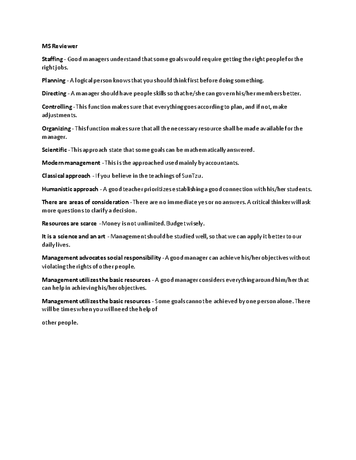 MS Reviewer hope it helps MS Reviewer Staffing Good managers