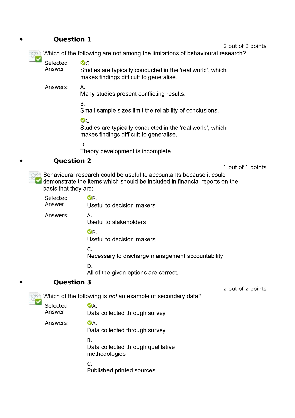 Quiz-W10-Behavior - Questions and answers of accounting theory chapter Sns-Brigh10