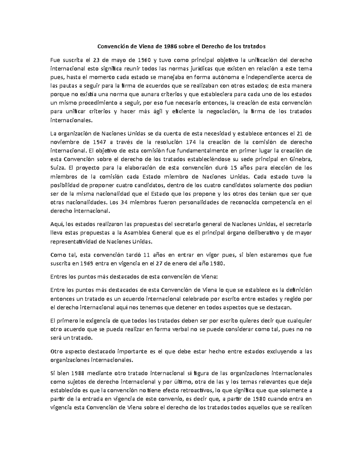 Convención de Viena de 1986 sobre el Derecho de los tratados La organización de Naciones