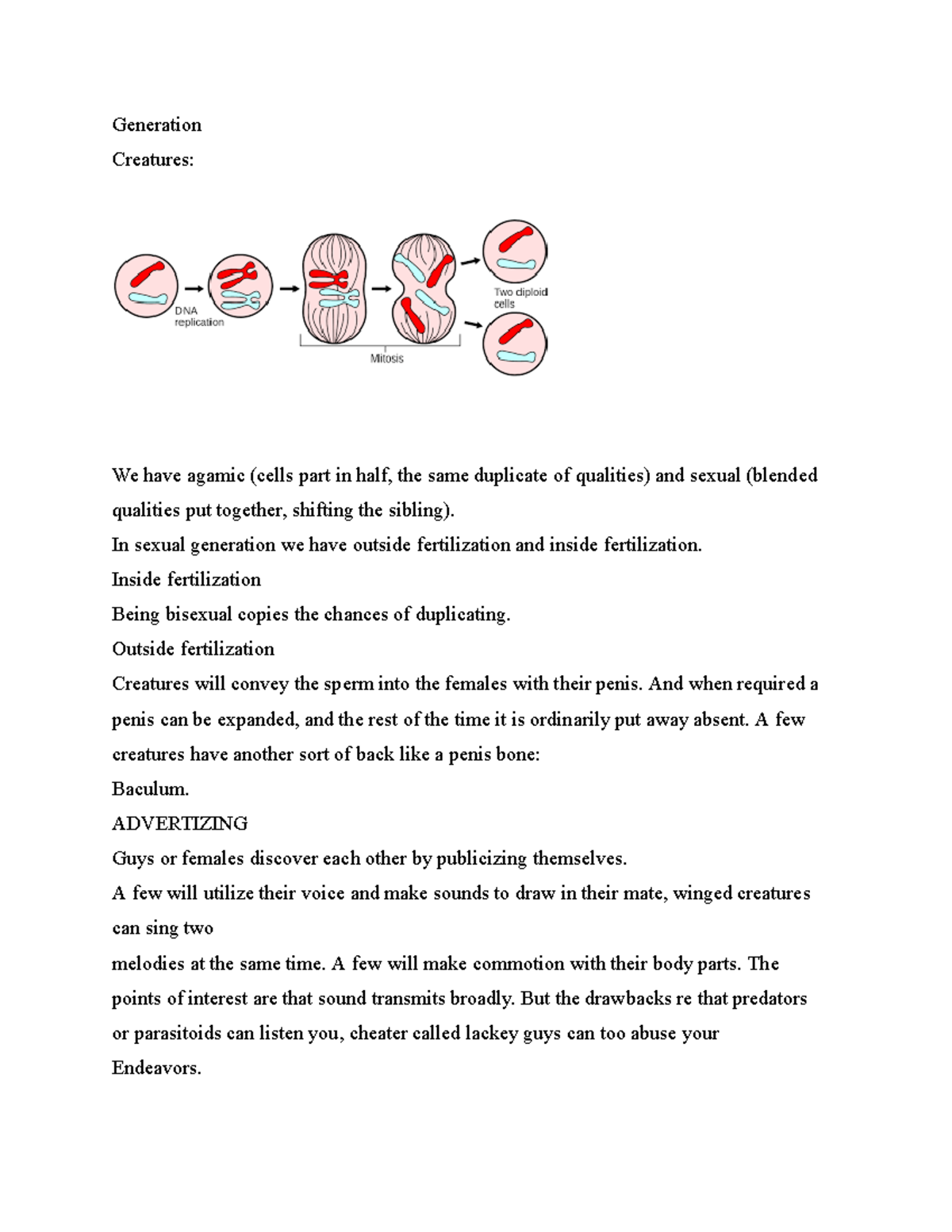 Cells Reproduction - Generation Creatures: We have agamic (cells part ...