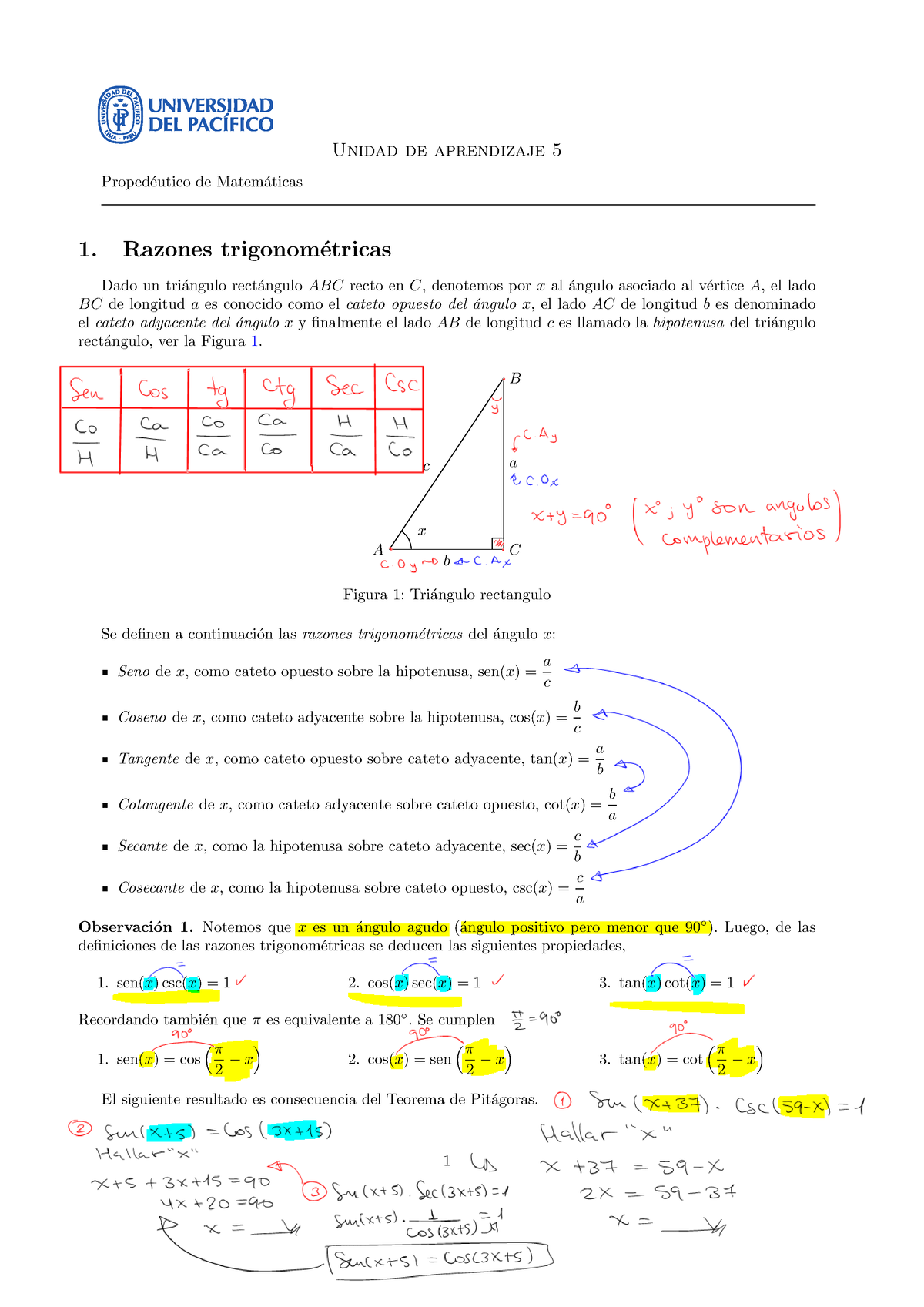 Unidad 5 - Unidad De Aprendizaje 5 Proped ́eutico De Matem ́aticas 1 ...