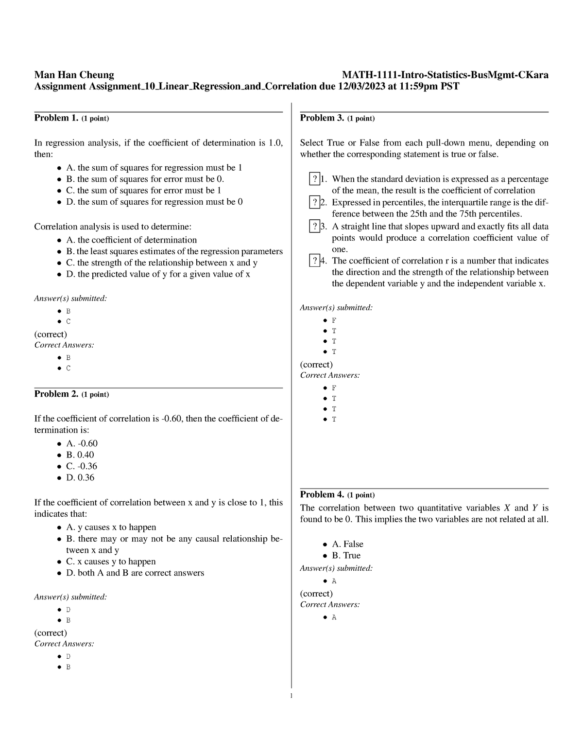 MATH 1111 Intro Statistics Bus Mgmt CKara - Man Han Cheung MATH-1111 ...