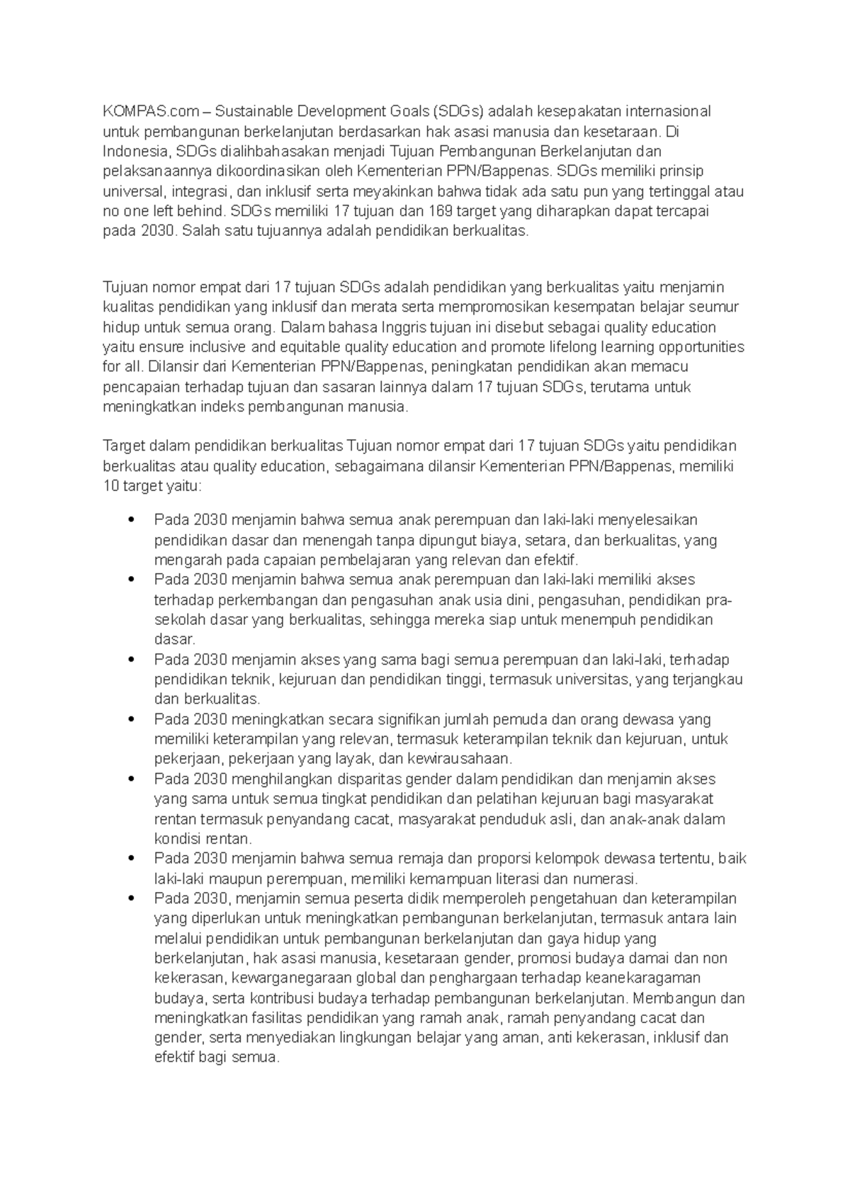 Kompas - nope - KOMPAS – Sustainable Development Goals (SDGs) adalah ...