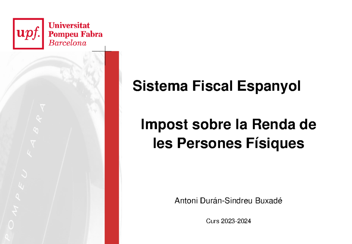 2- Impost Sobre La Renda De Les Persones FÃ­siques - Sistema Fiscal ...