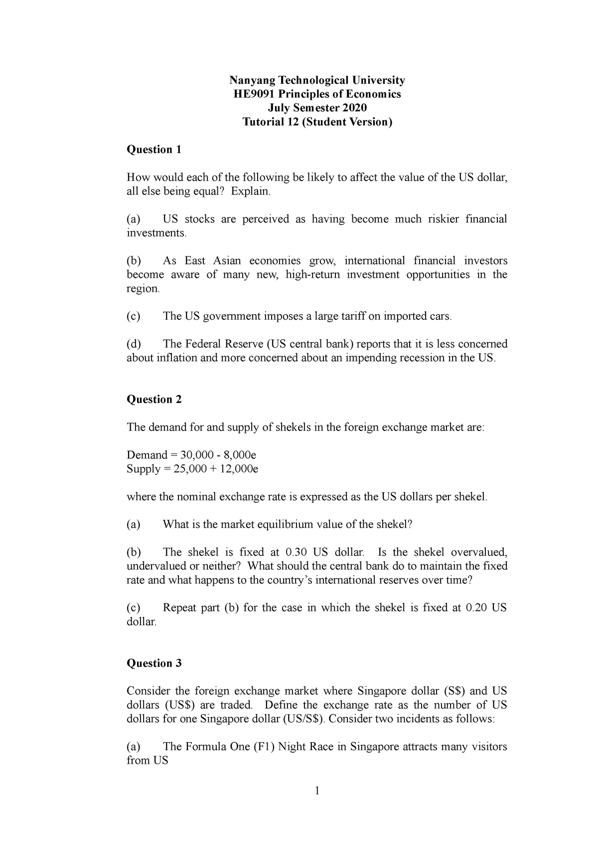 Tutorial 12.Student Version - Nanyang Technological University HE9091 ...