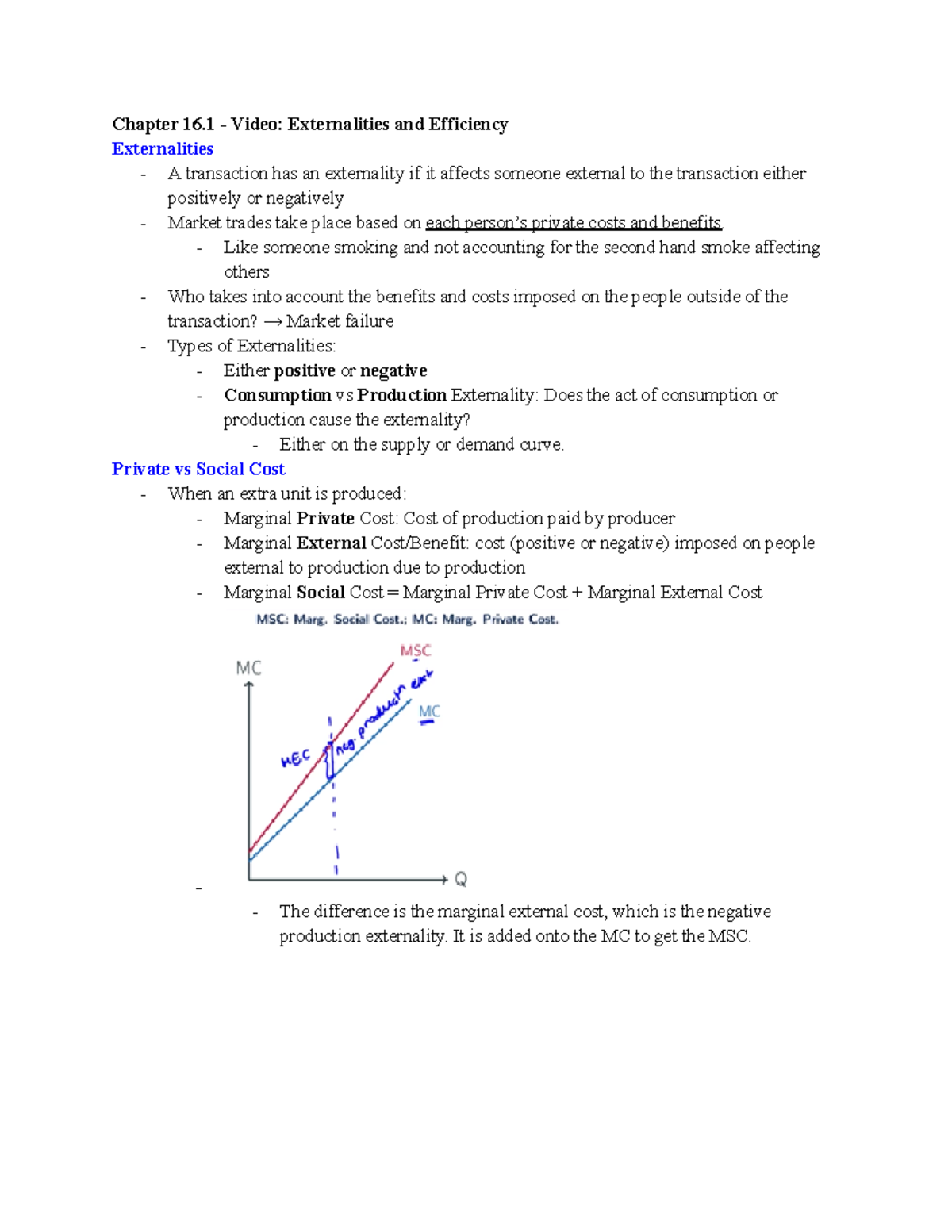 ECO101 W12 Module Notes - Chapter 16 - Video: Externalities and ...