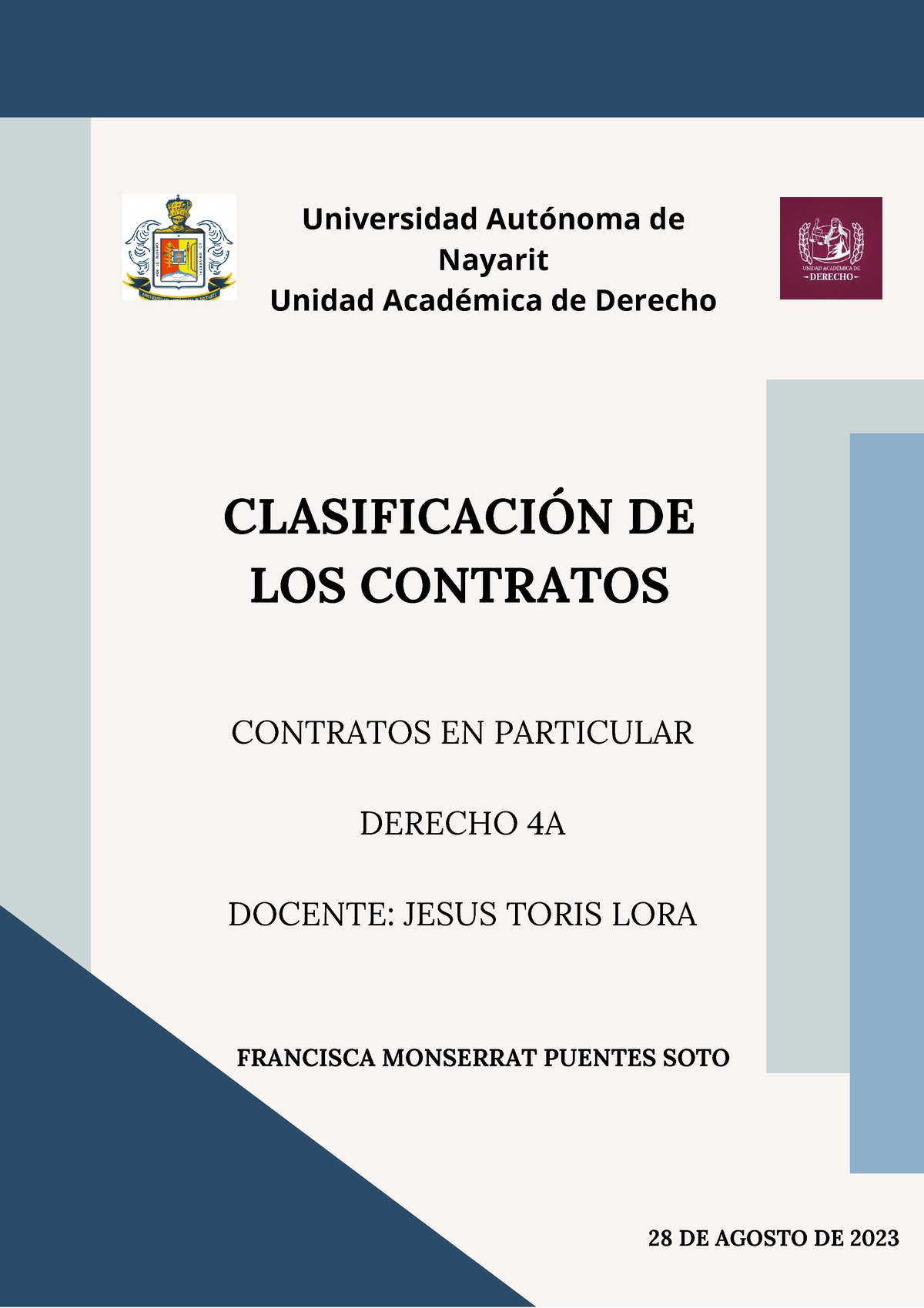 Clasificacion De Los Contratos - FRANCISCA MONSERRAT PUENTES SOTO ...