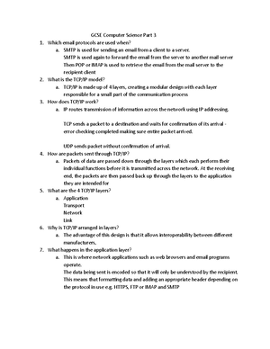 GCSE Computer Science Part 1 - A computer network is a collection of ...