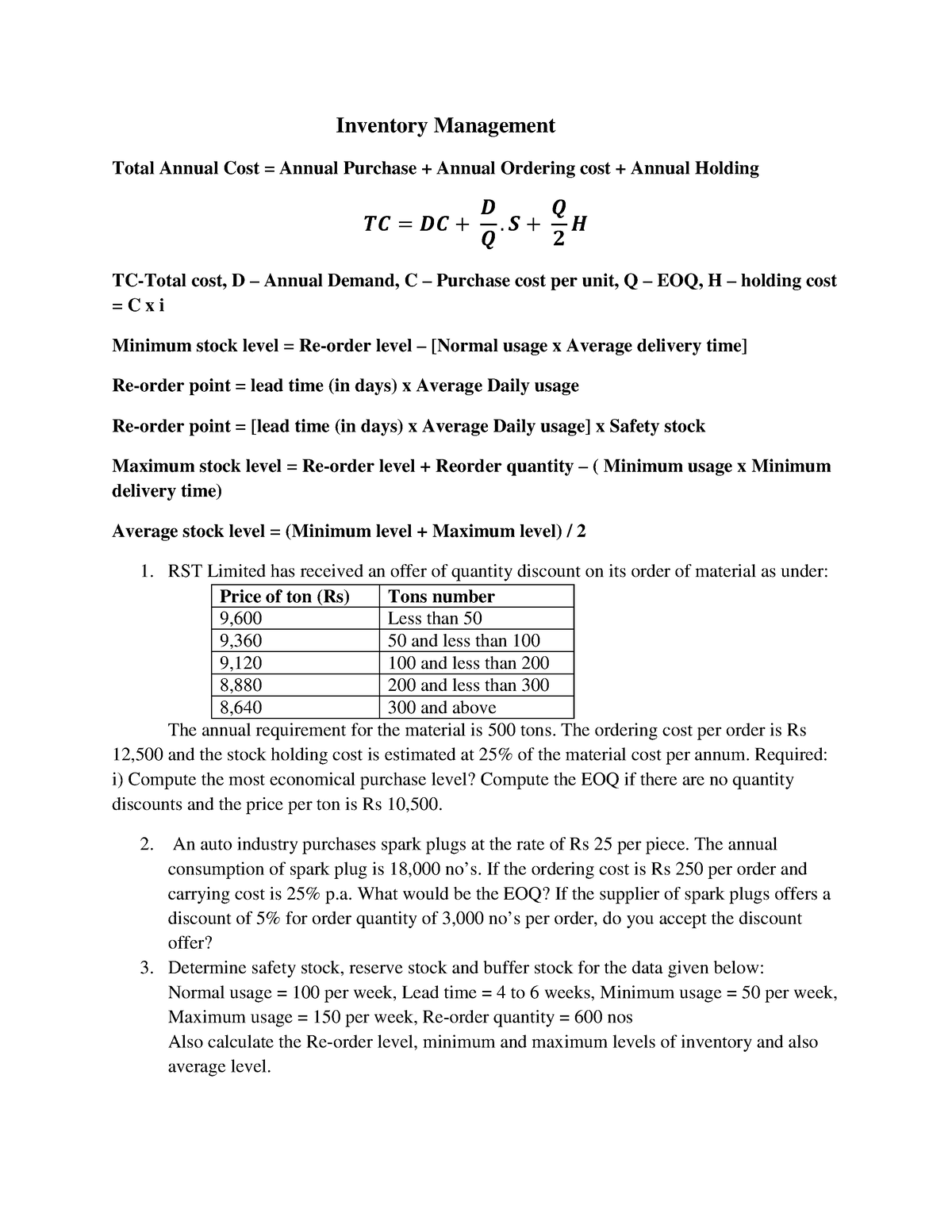 Inventory Management Cash Management Inventory Management Total 