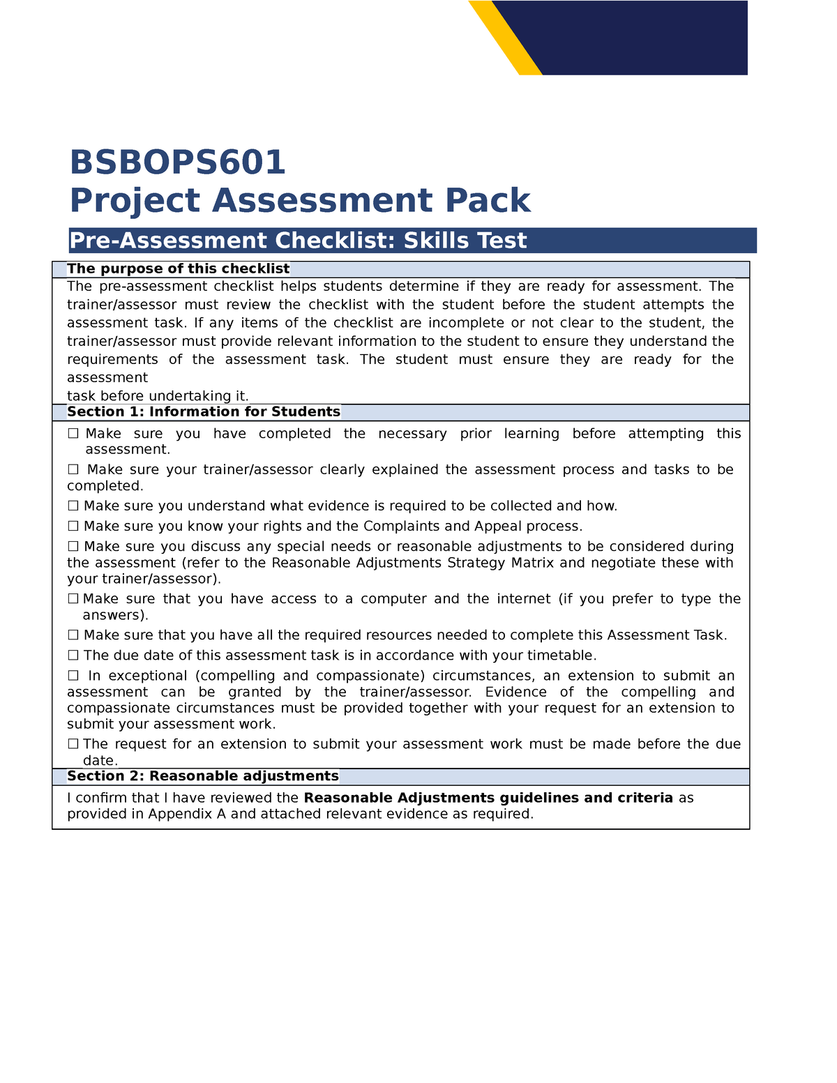 Complete MAC Bsbops 601 Project Assessment Pack V1 - BSBOPS Project ...