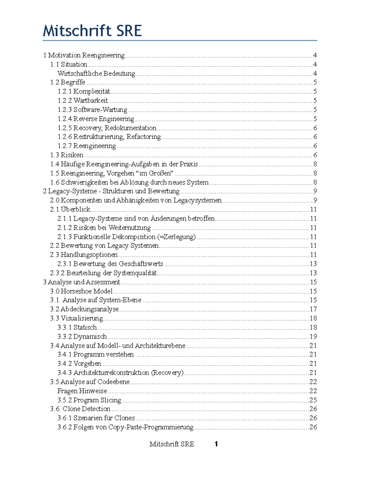 Mitschrift SRE V2 - Lernmaterial Und Hilfsmittel Für Klausuren Und ...