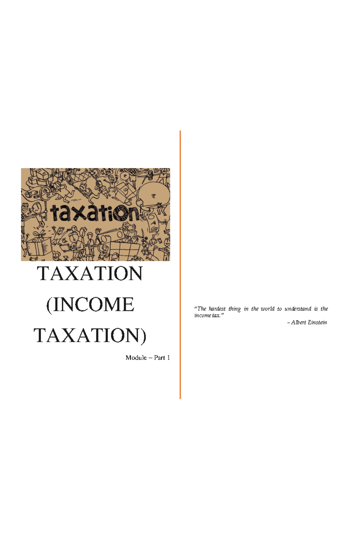 Activities for Module - Part 1 - TAXATION (INCOME TAXATION) Module ...
