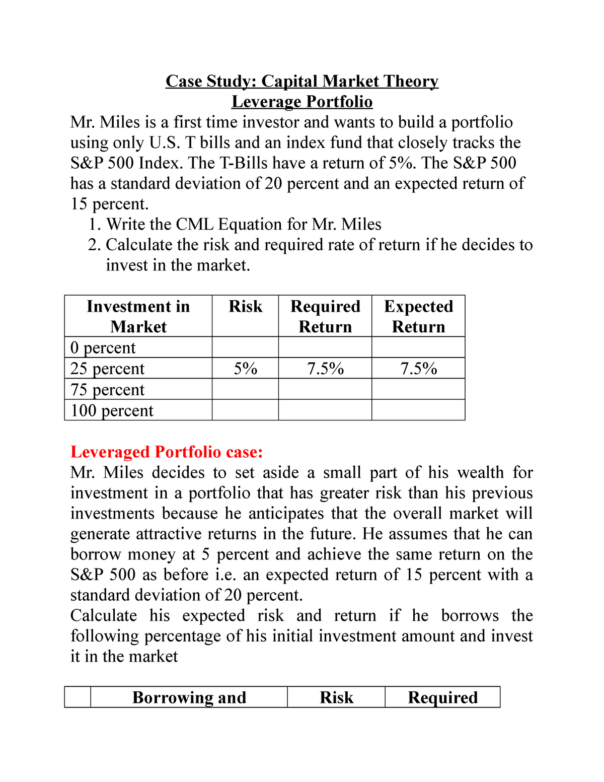 case study of capital market