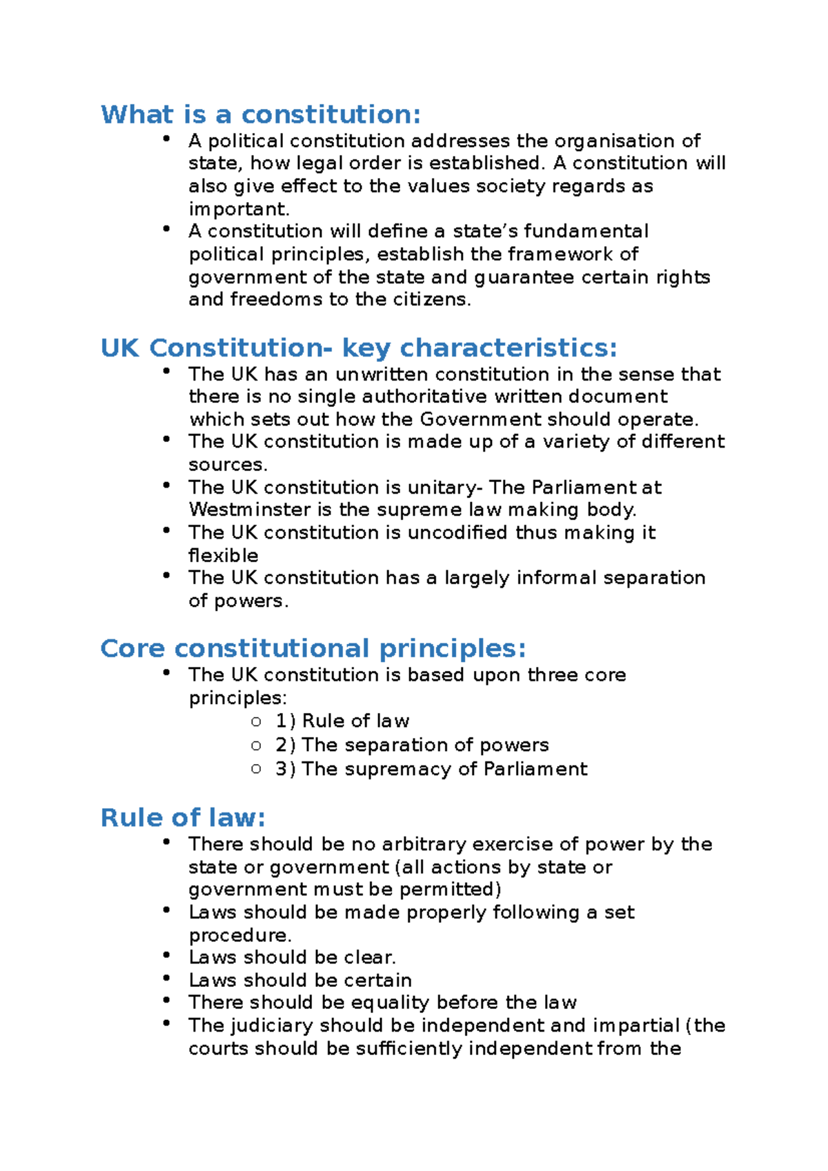 Judical Review - What is a constitution: A political constitution ...