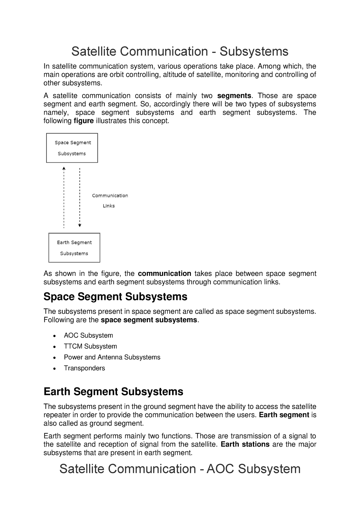 Satellite Communication (first Portion Of II Unit) - Satellite ...