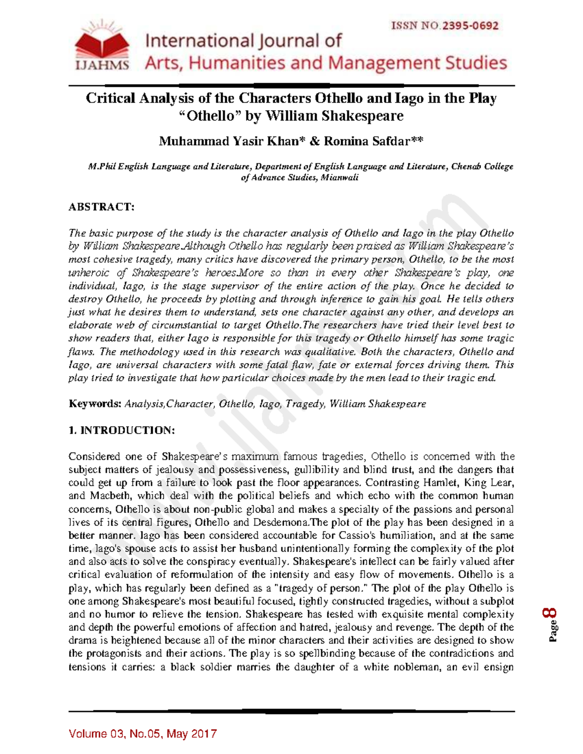 Analysis Of Iago And Othello Page 8 Critical Analysis Of The Analysis Of Iago And Othello Page 8 Critical Analysis Of The