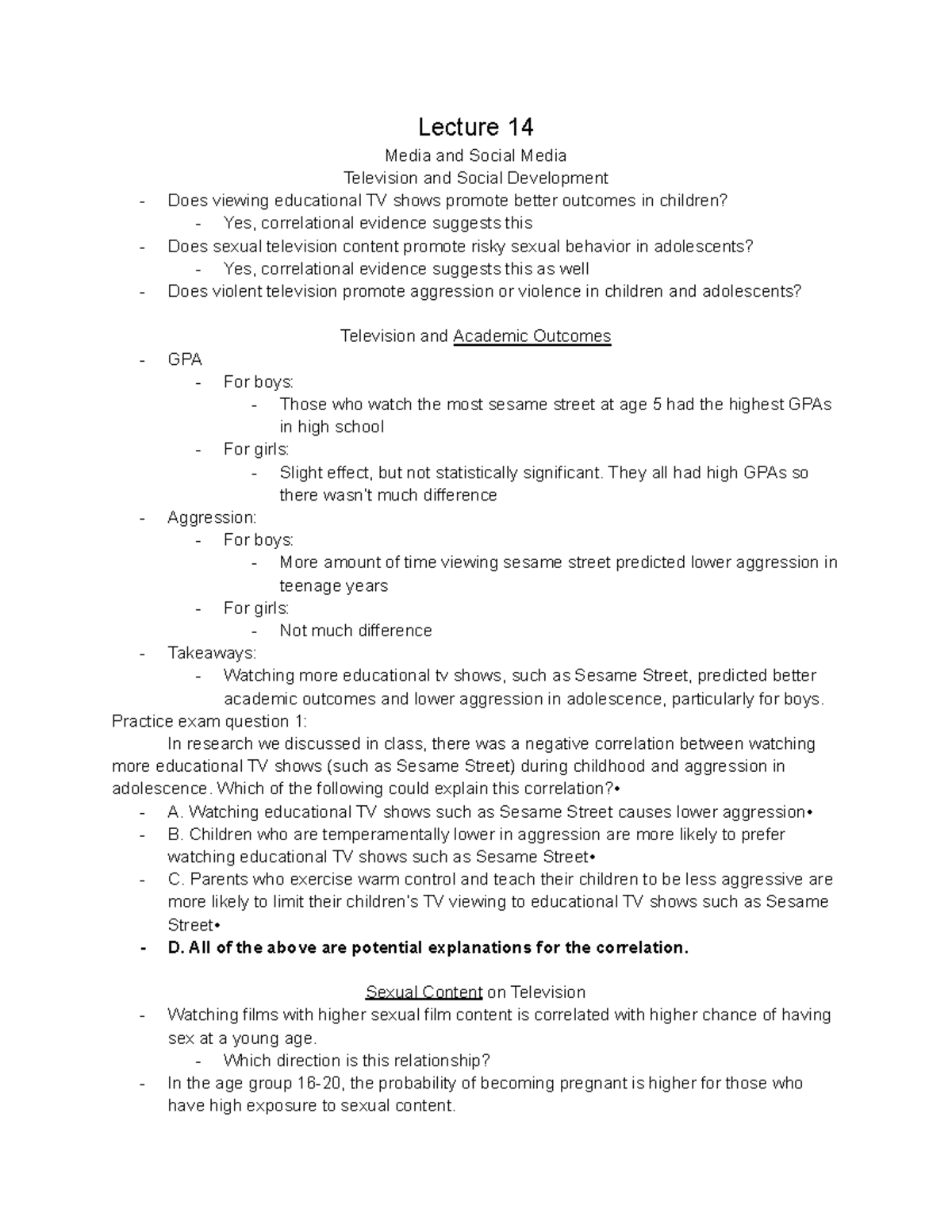 PSC 142 Notes (Lecture 14) - Lecture 14 Media and Social Media ...