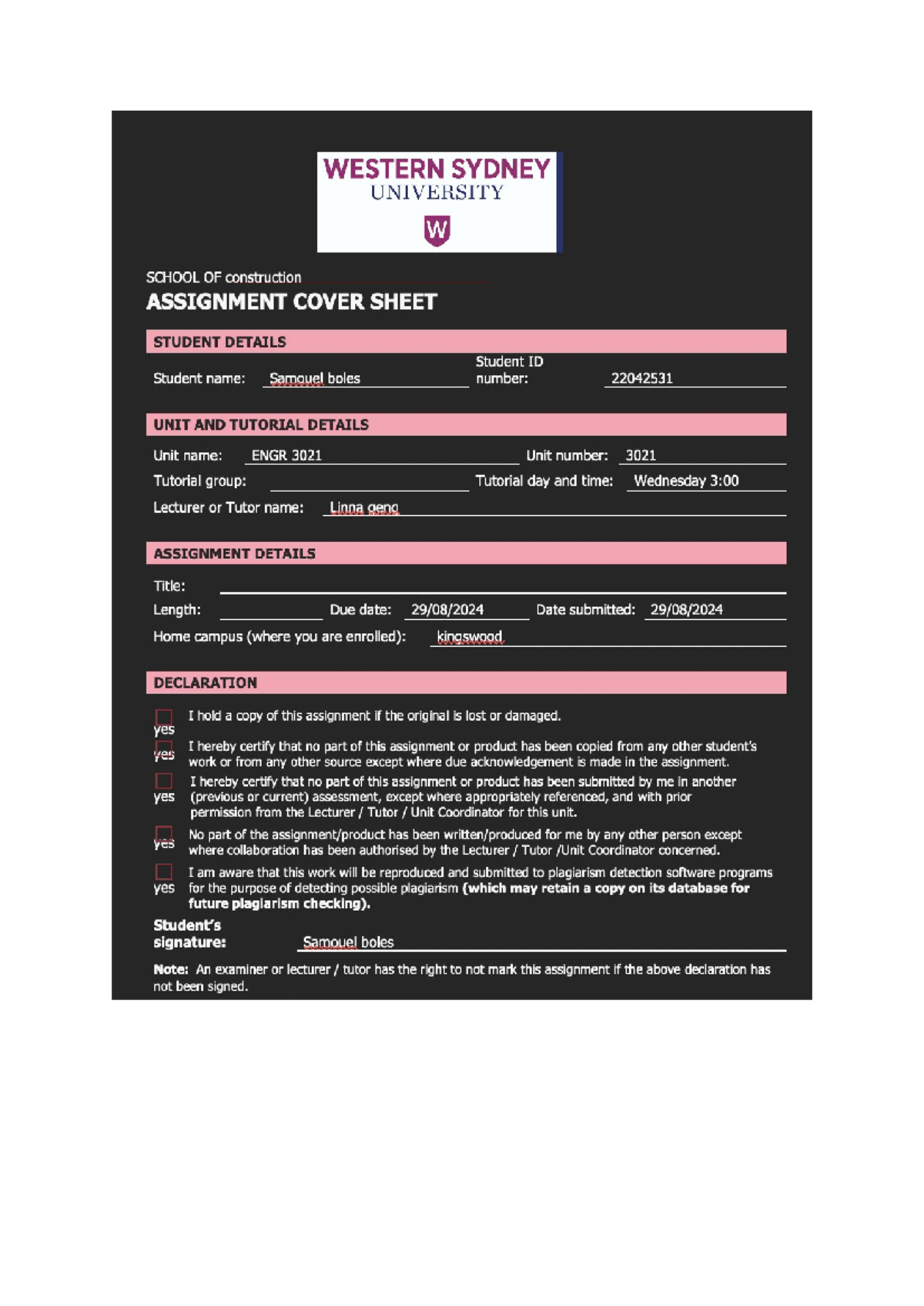 ENGR report - ENGR assesmenrt 2 - Executive Summary This report ...