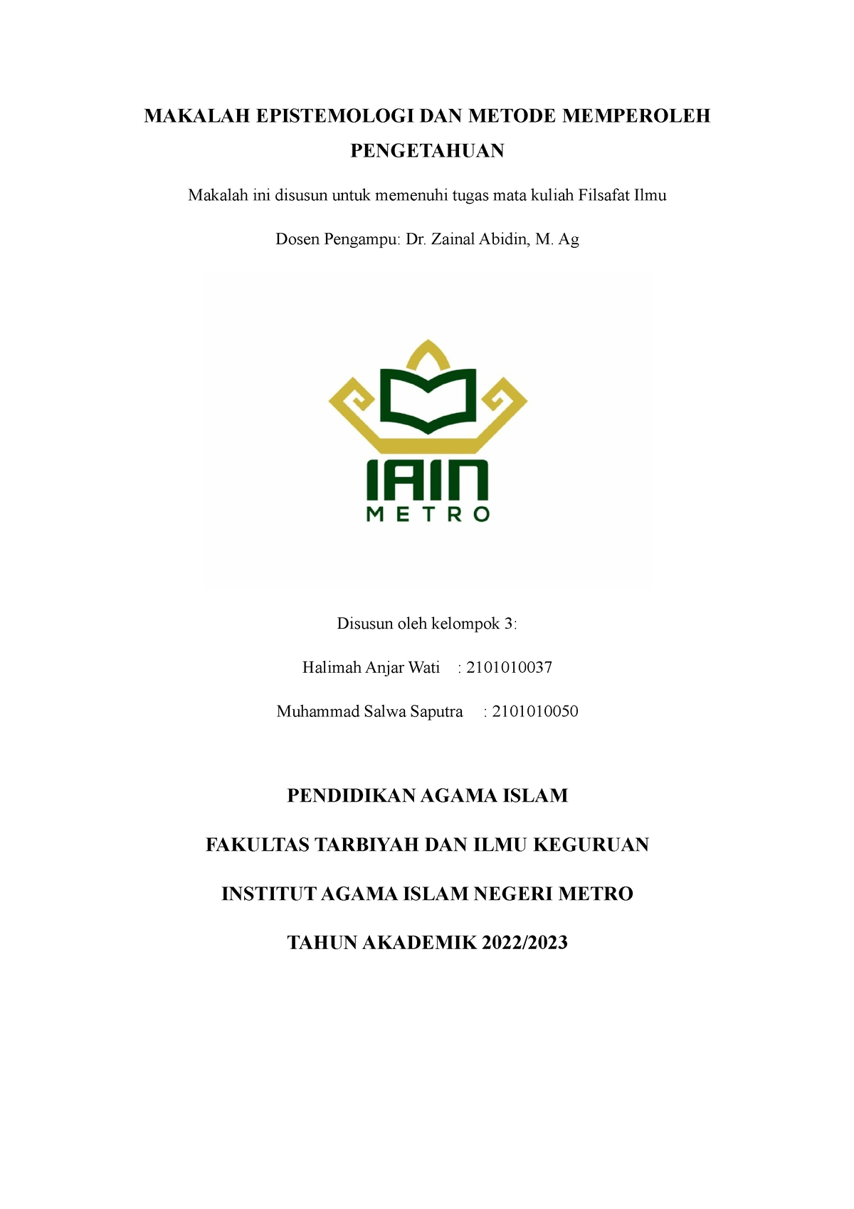 Epistemologi Dan Metode Memperoleh Pengetahuan - MAKALAH EPISTEMOLOGI ...