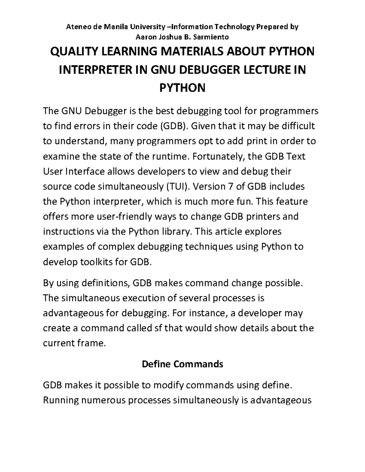 Quality Learning Materials About Python Interpreter in GNU Debugger ...