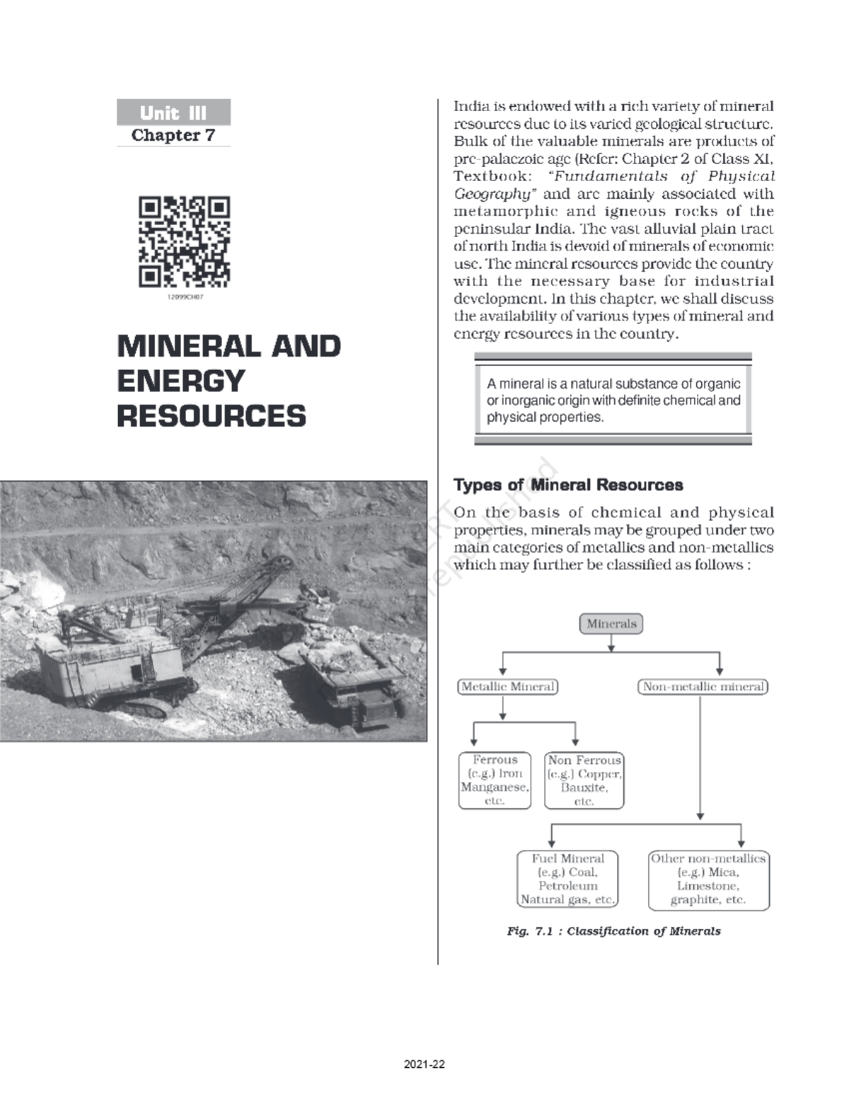 Chapter-7 Mineral Resources Of India, NCERT - Geography - Delhi ...