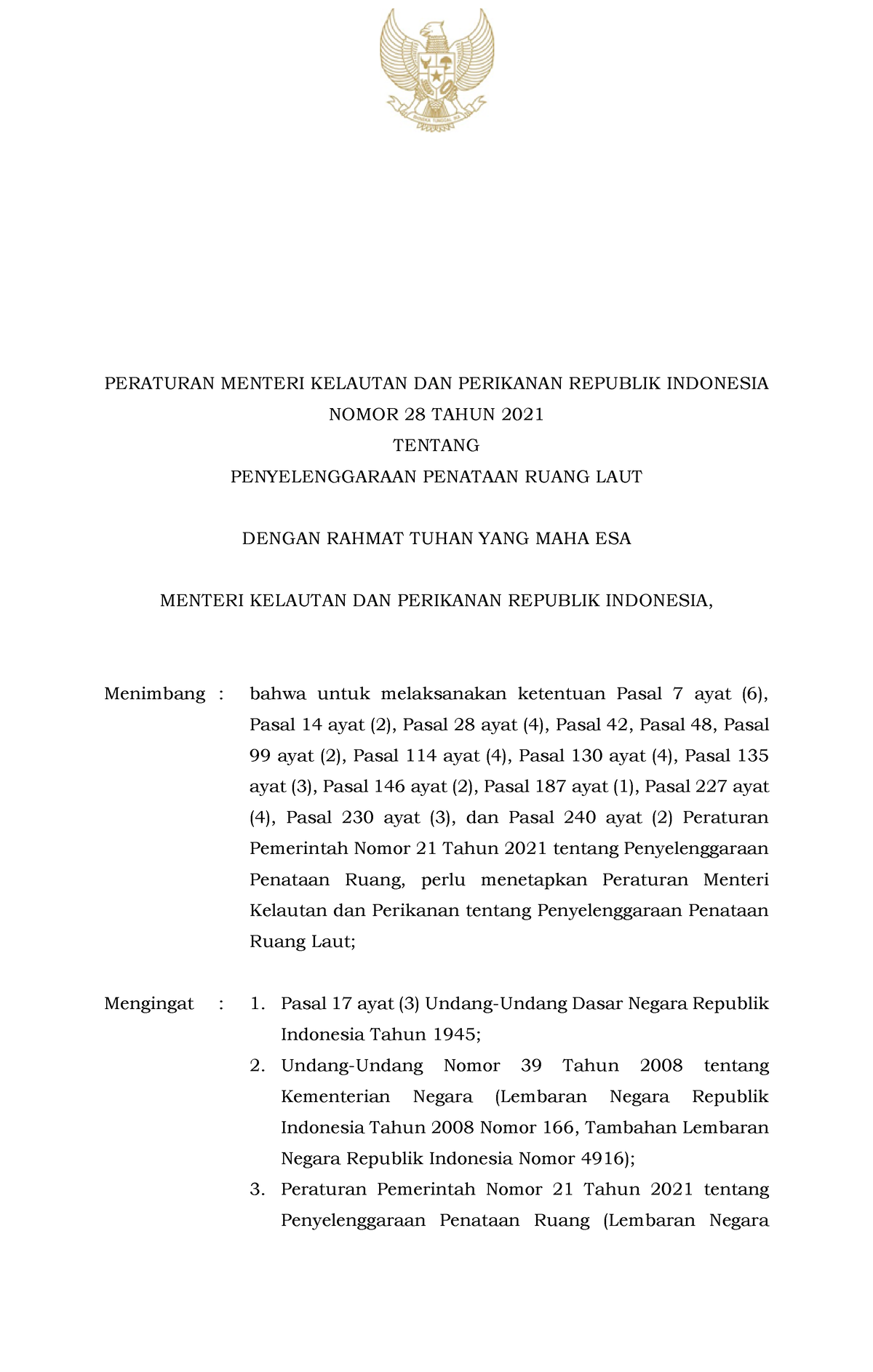 Permen-KP-No-28 Tahun 2021-Penyelenggaraan Penataan Ruang Laut ...