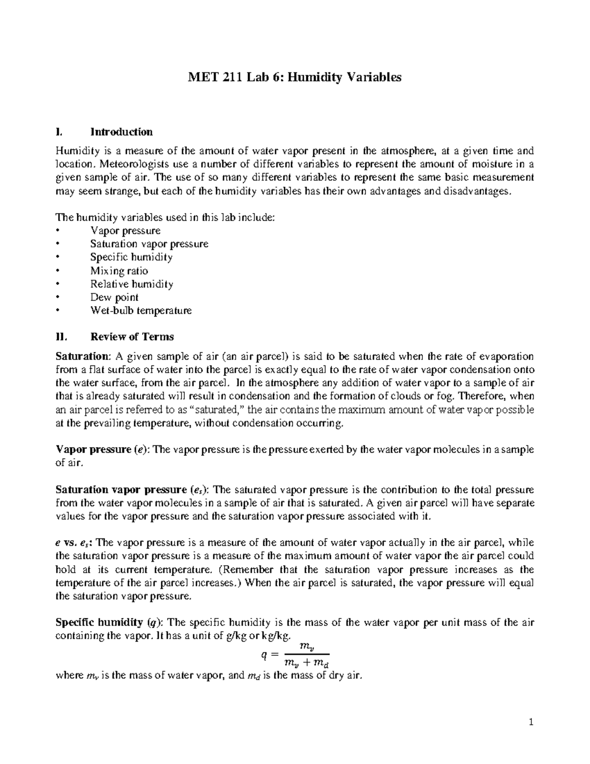 Lecture 20 Humidity Example Problems And Applications