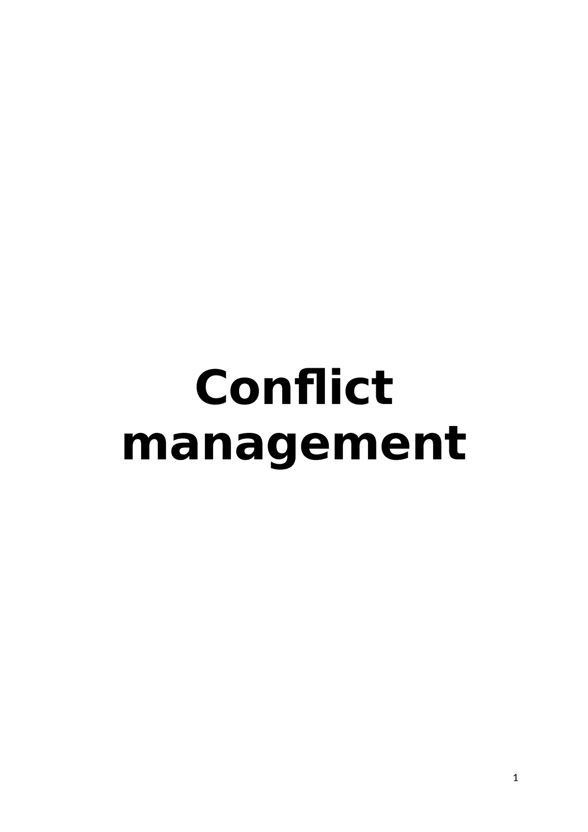 thesis conflict management