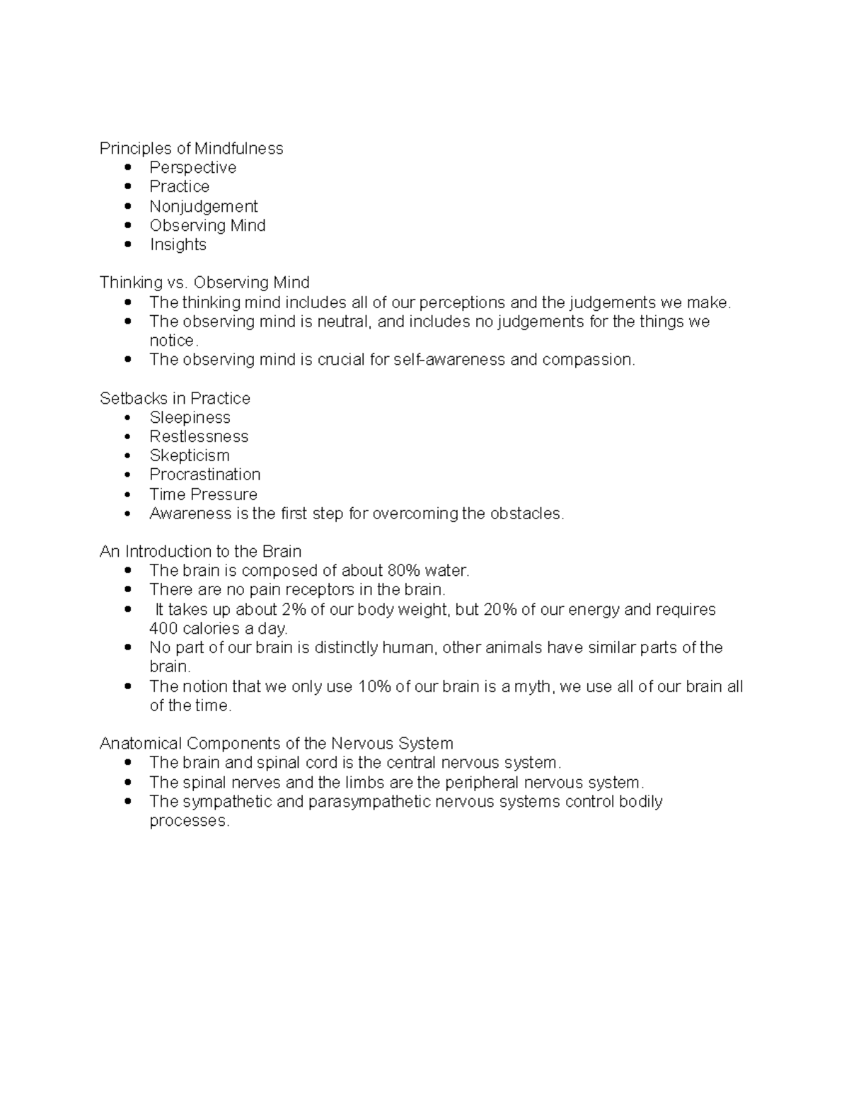 Mindfulness Principles Notes - Principles of Mindfulness Perspective ...