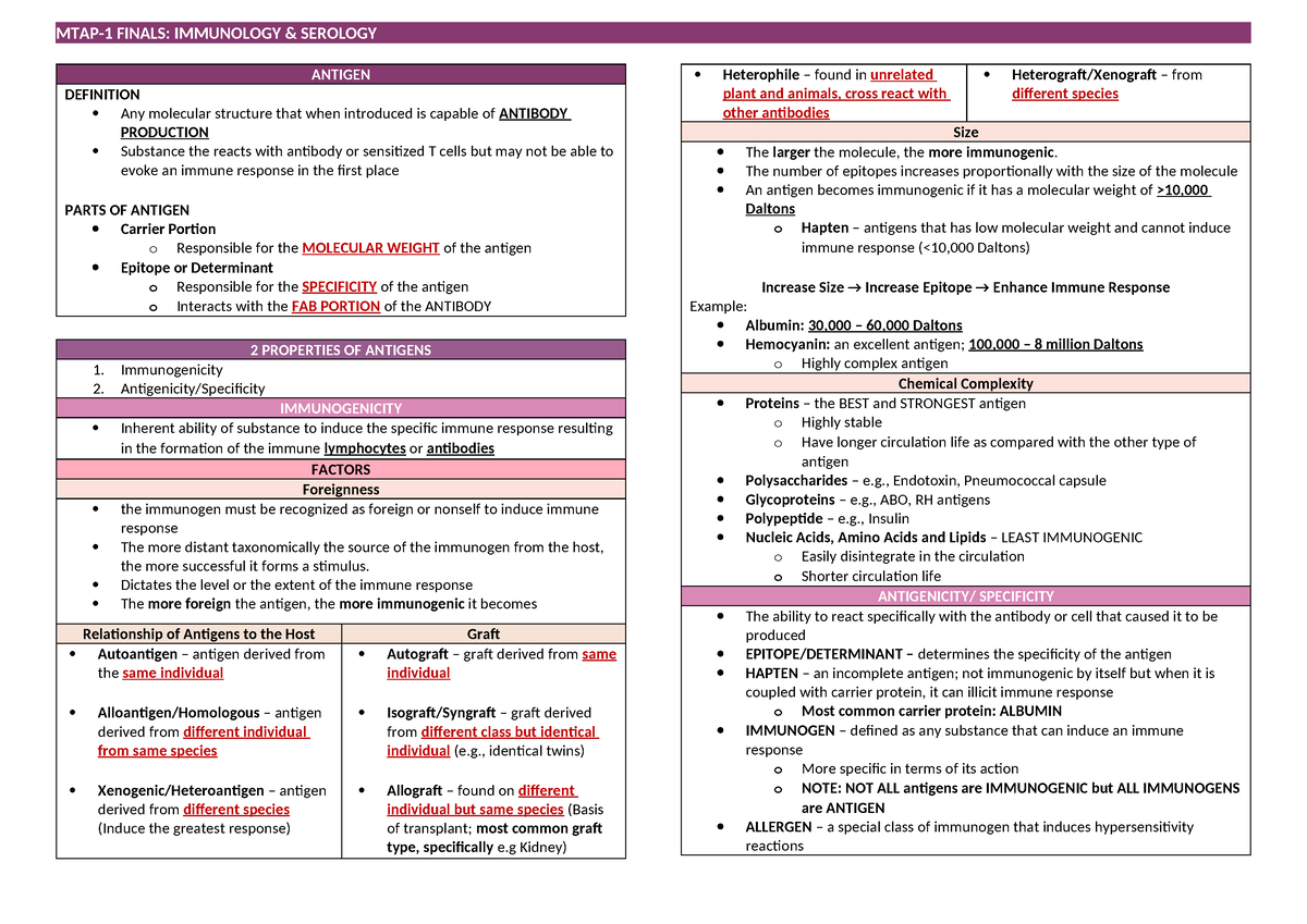 Antigen- Antibody - ANTIGEN DEFINITION Any molecular structure that ...