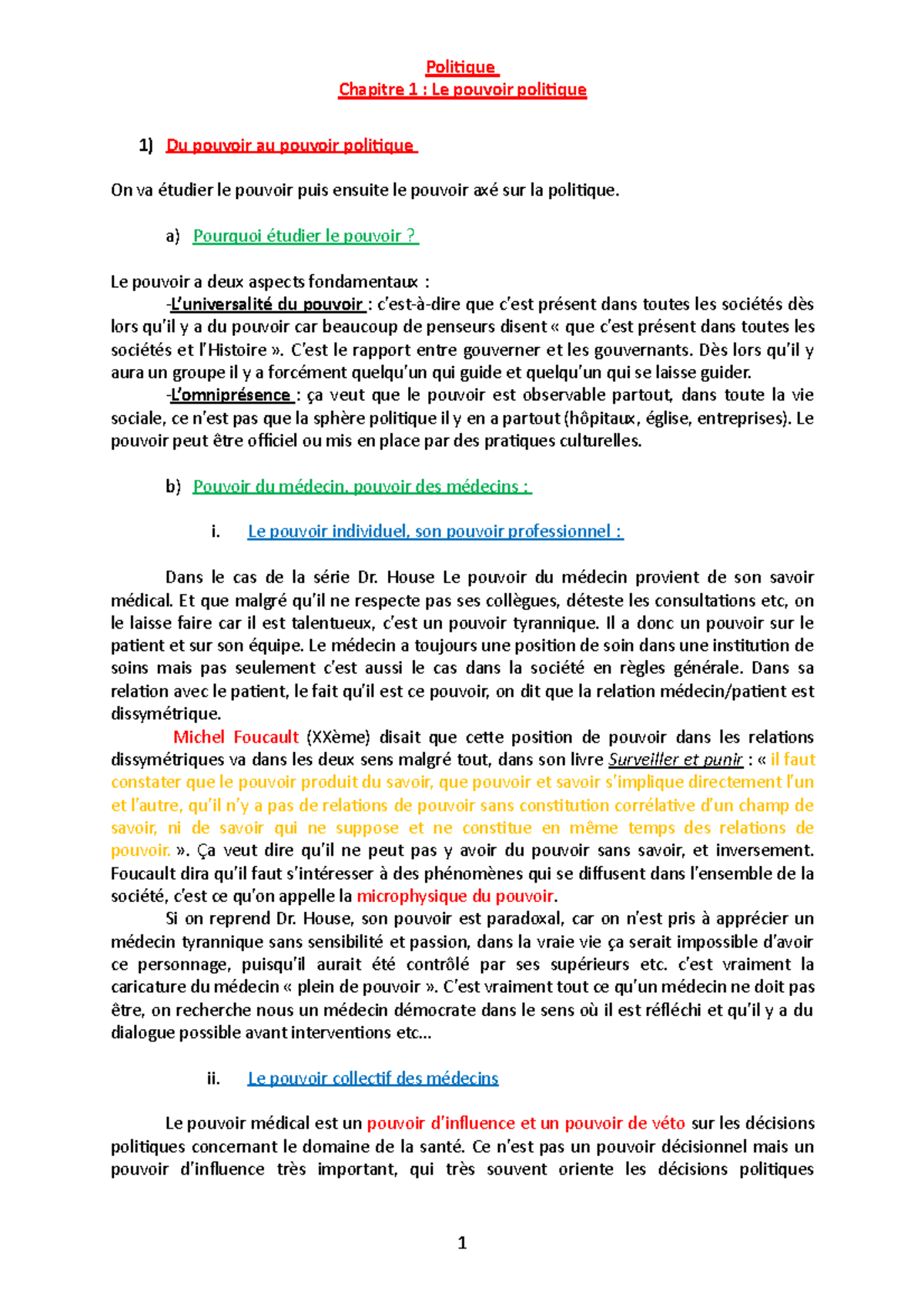 2-Pouvoir Politique - Notes De Cours 2 - Politique Chapitre 1 : Le ...